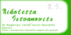 nikoletta istvanovits business card